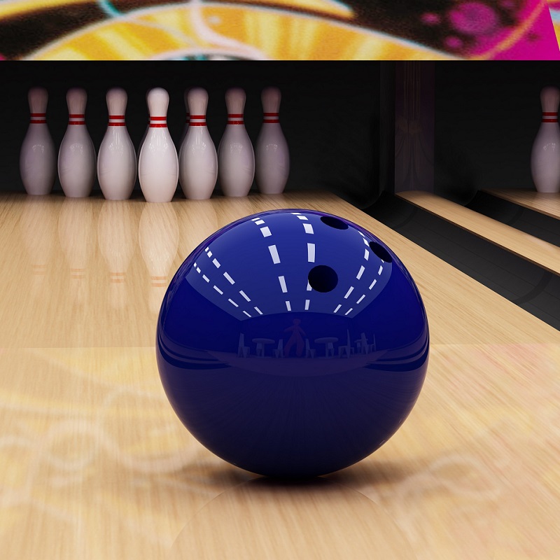 bowling ball and pins