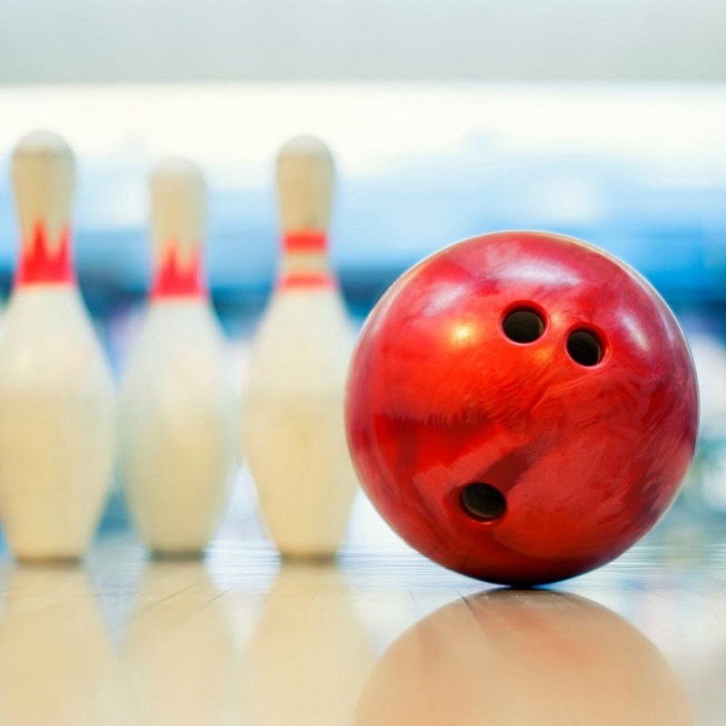 bowling ball and pins