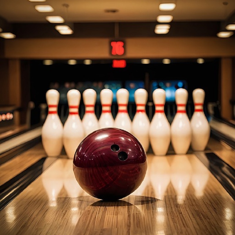 bowling ball and pins