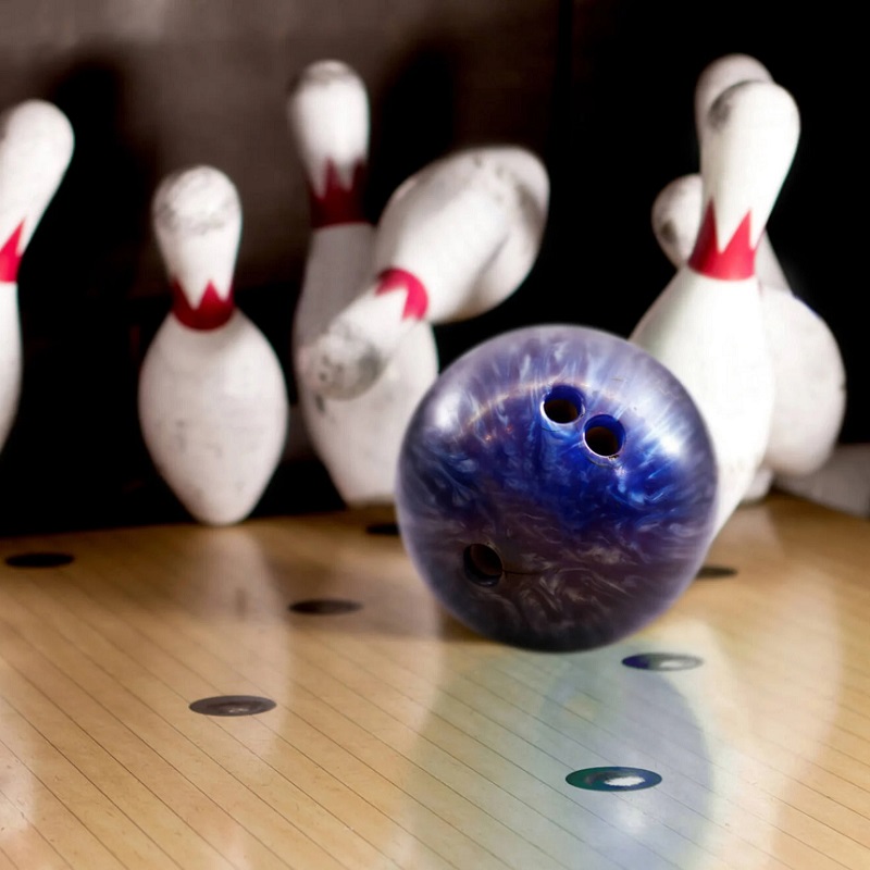 bowling ball and pins