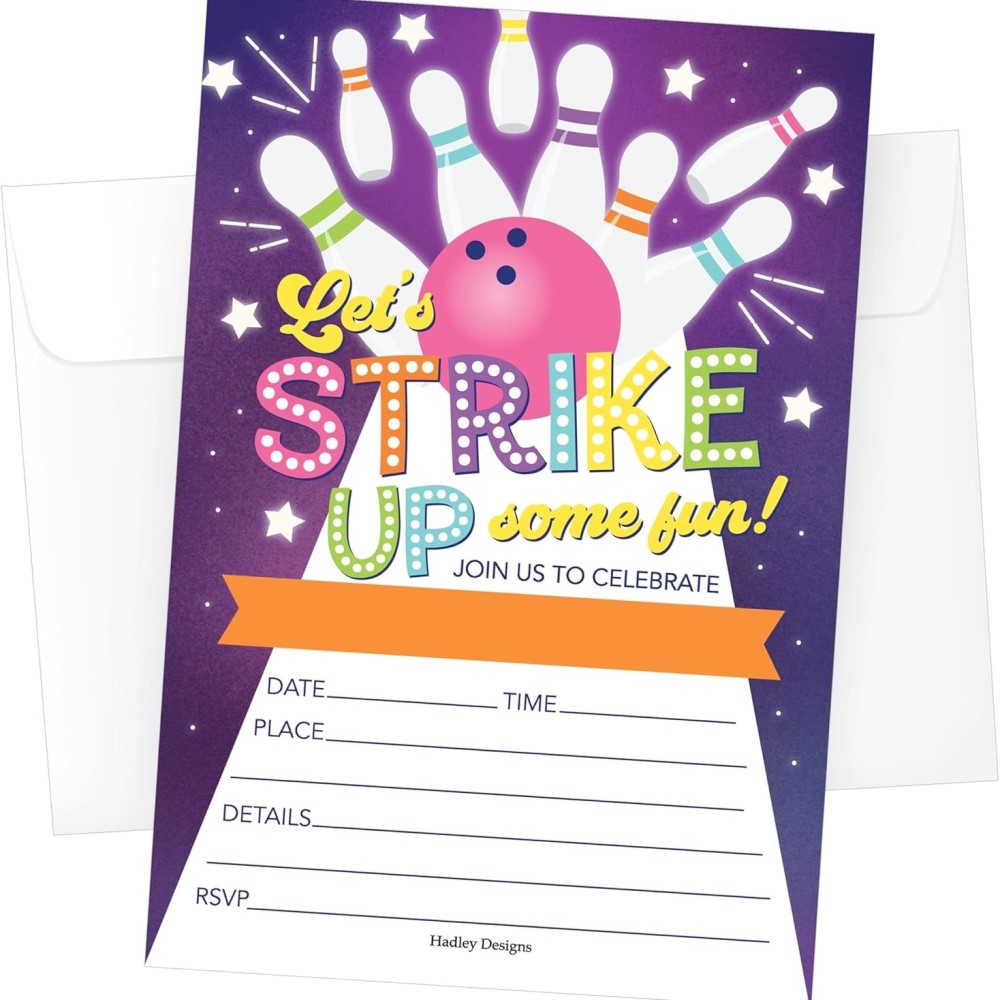 bowling party invitations