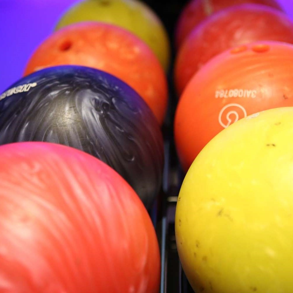 what is a bowling ball made of