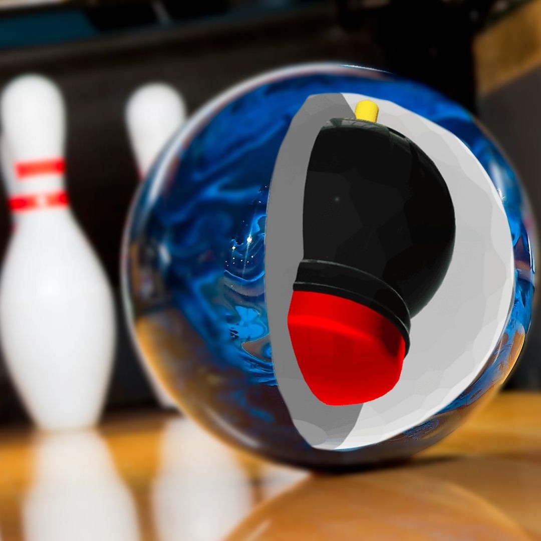 inside of a bowling ball