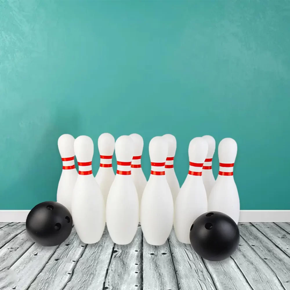 bowling ball and pins