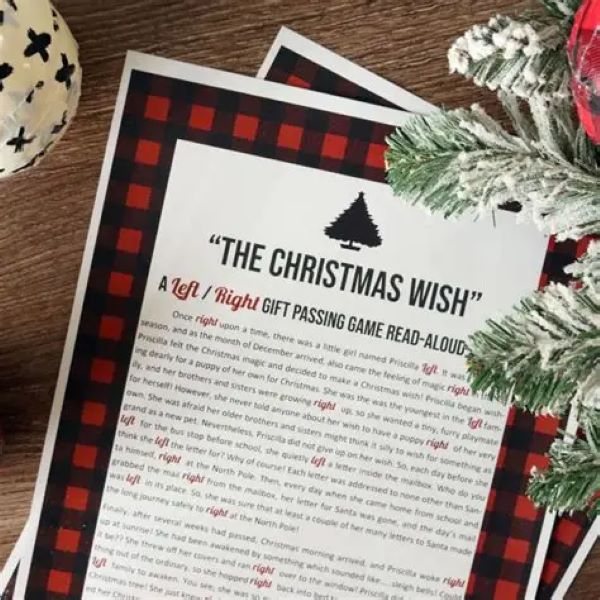 right left christmas story game