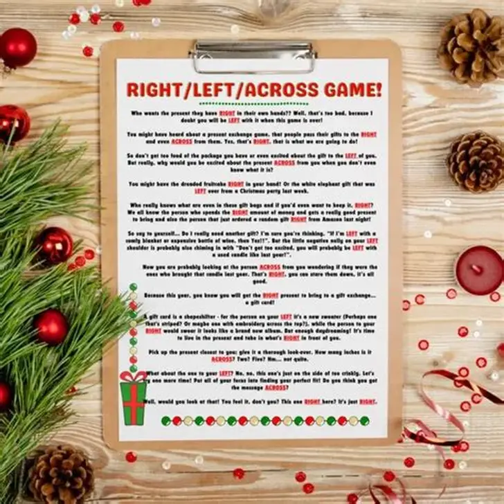 right left christmas story game