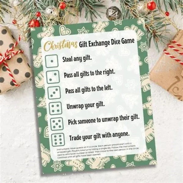 christmas gift exchange dice game