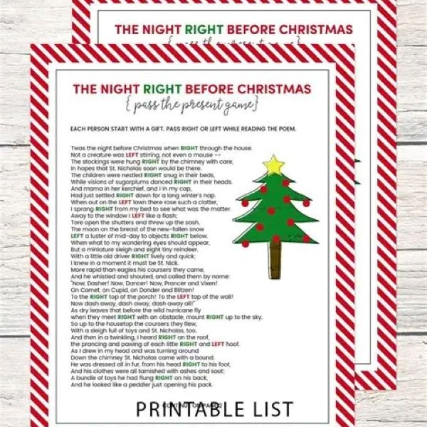 right left christmas game