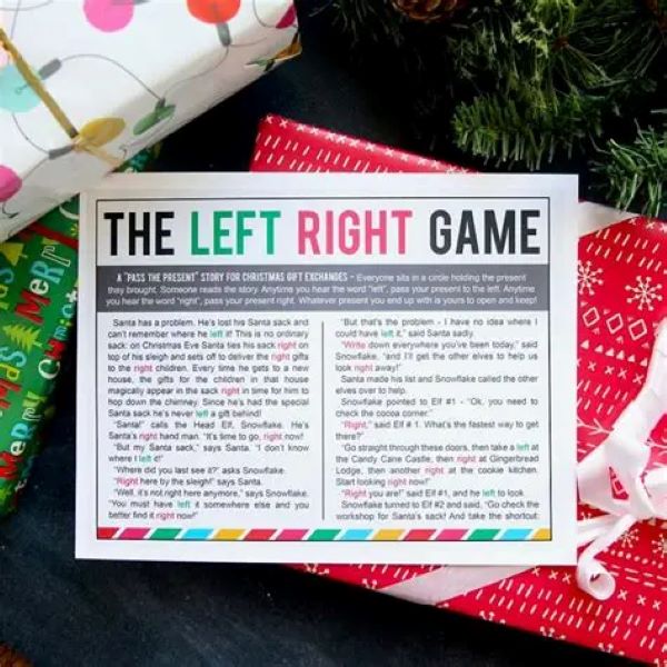 left right christmas story game