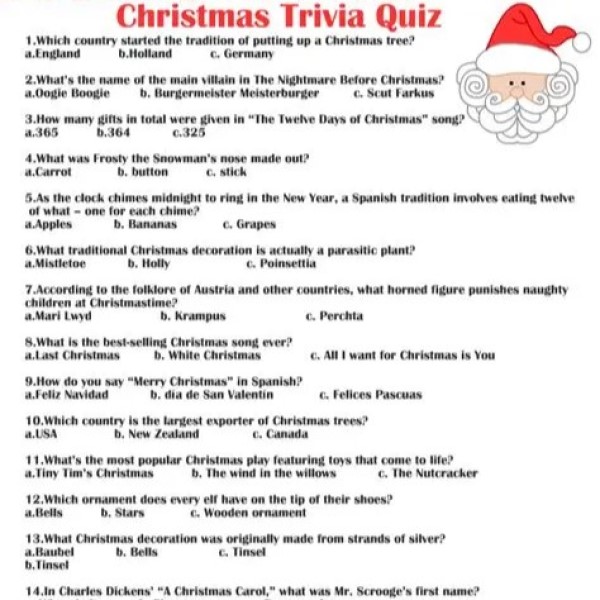 christmas trivia game