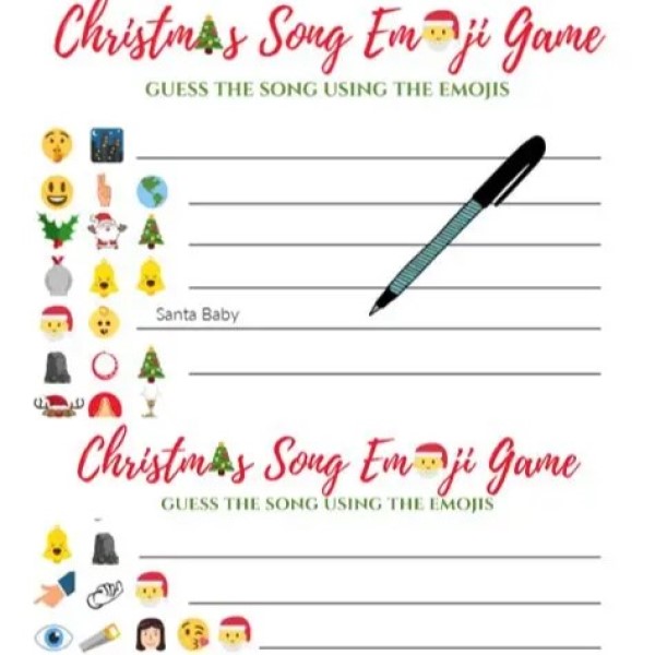christmas song emoji game