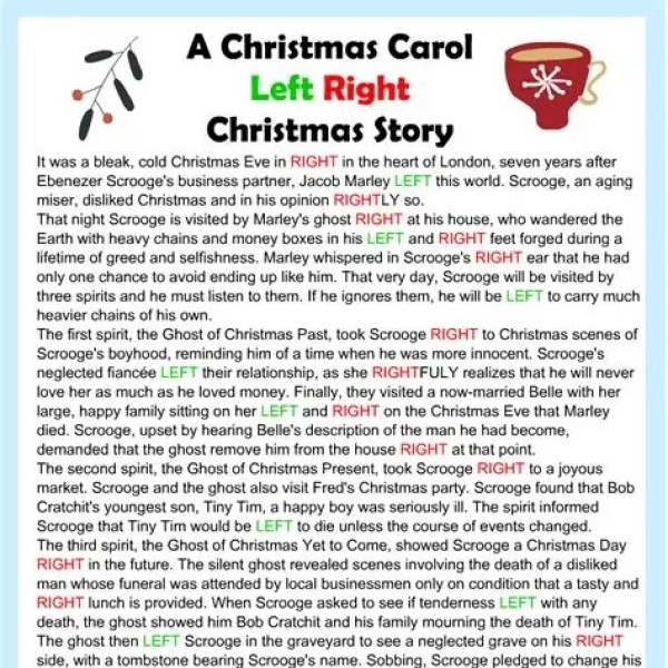 christmas left right game story