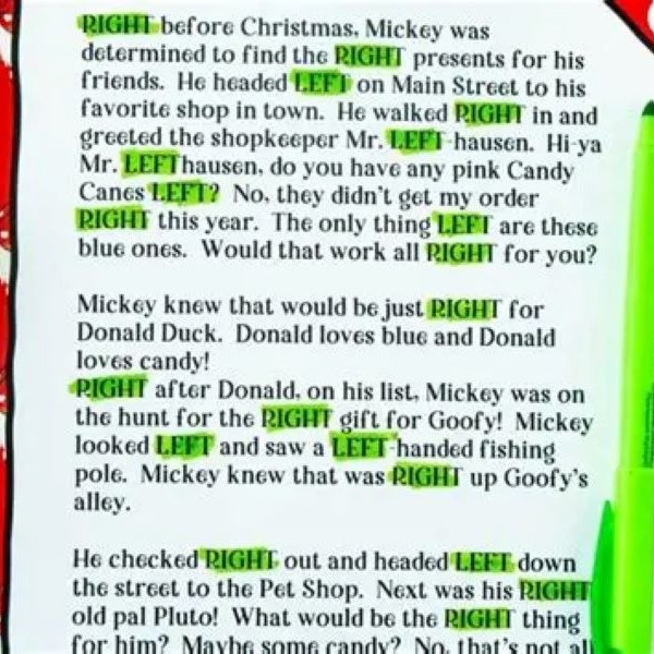 christmas left right game story