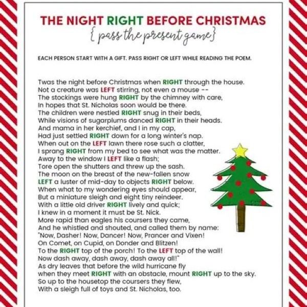 right left christmas game