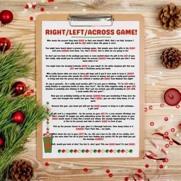 left right christmas story game