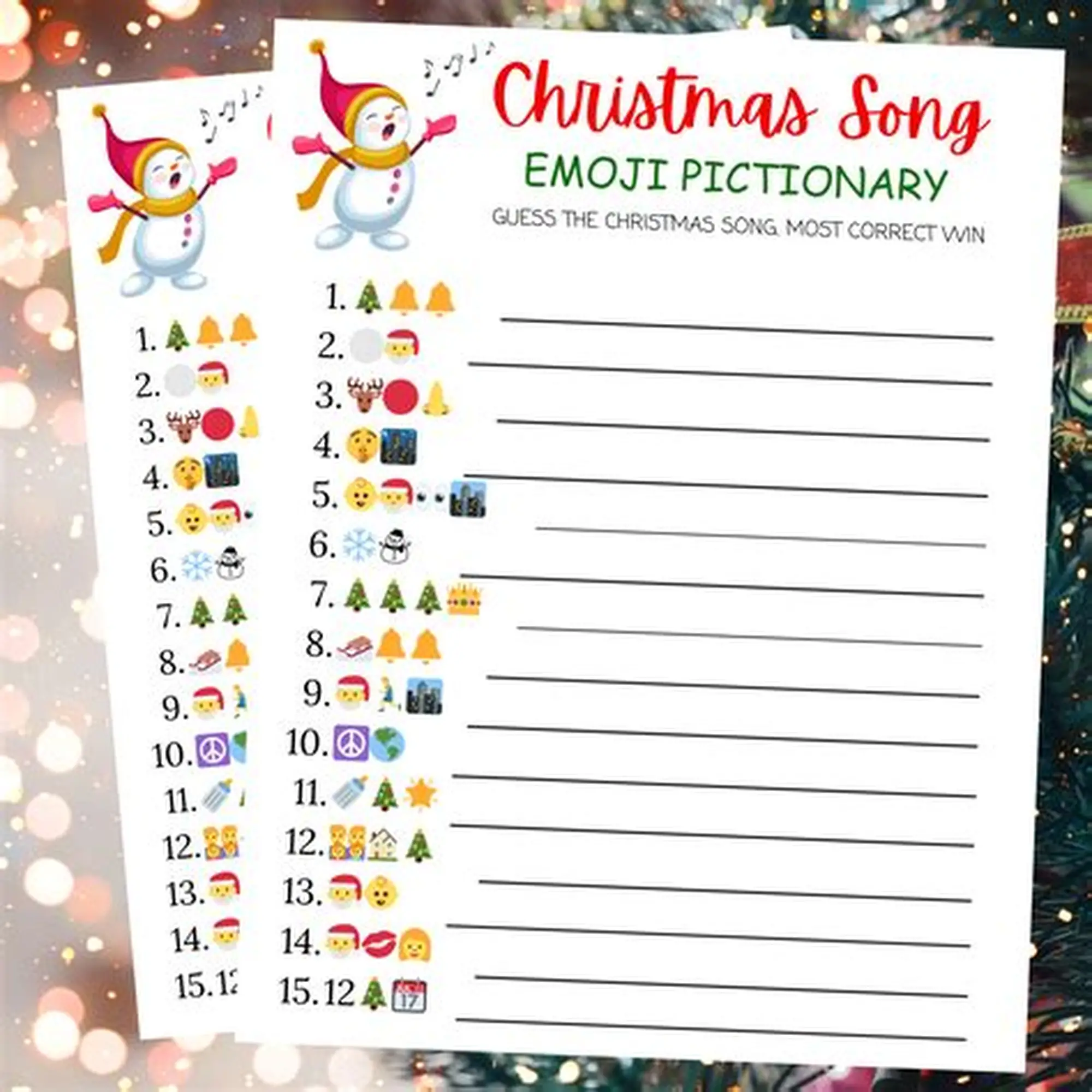 christmas song emoji game with answers