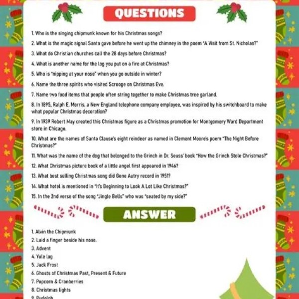 christmas trivia game