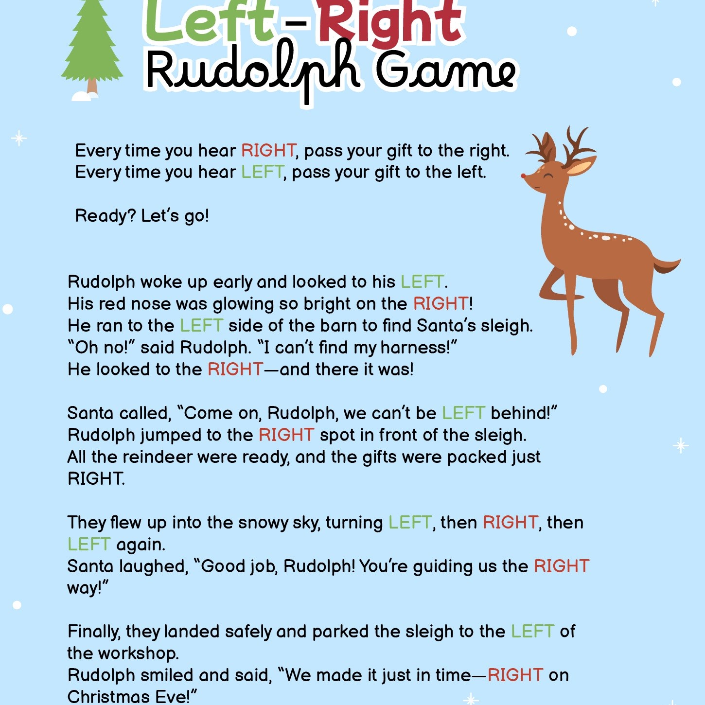 christmas left right game