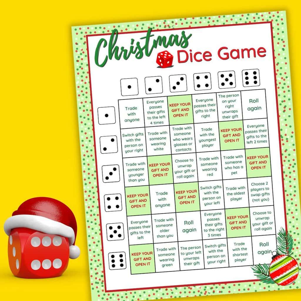 christmas gift exchange dice game
