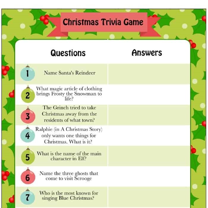 christmas trivia game