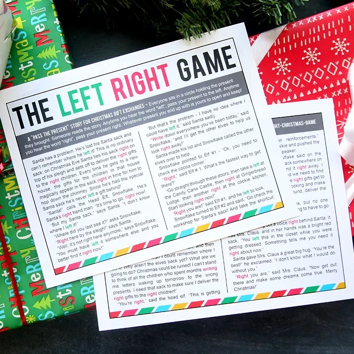 christmas left right game