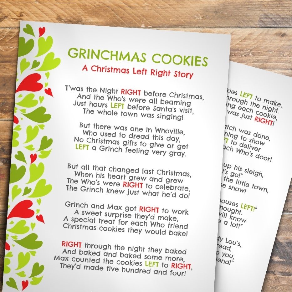 christmas left right game story