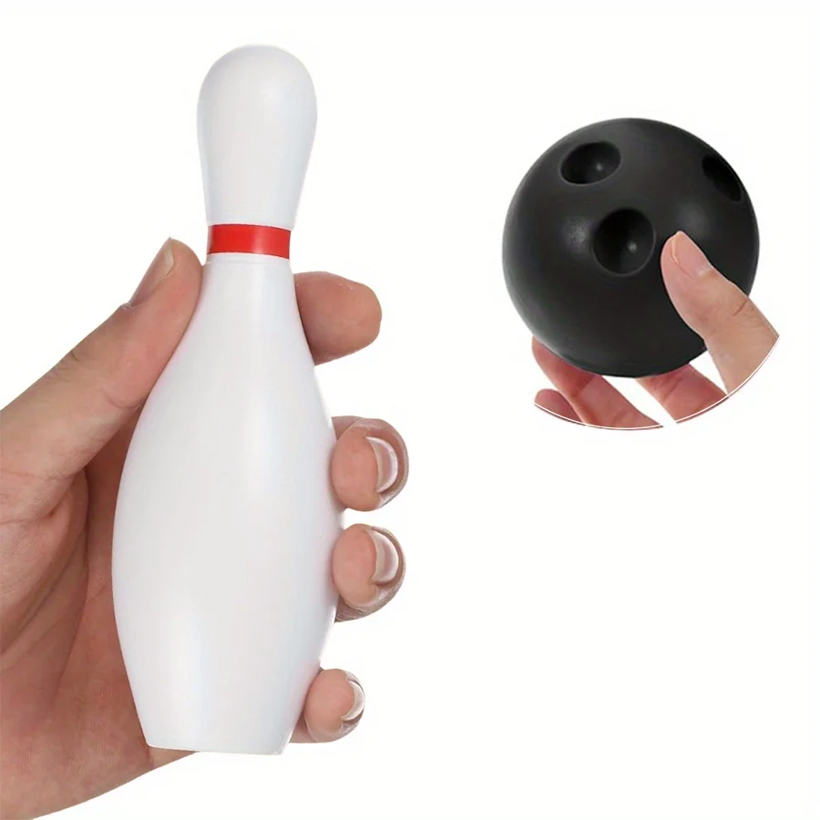 bowling pins on strings