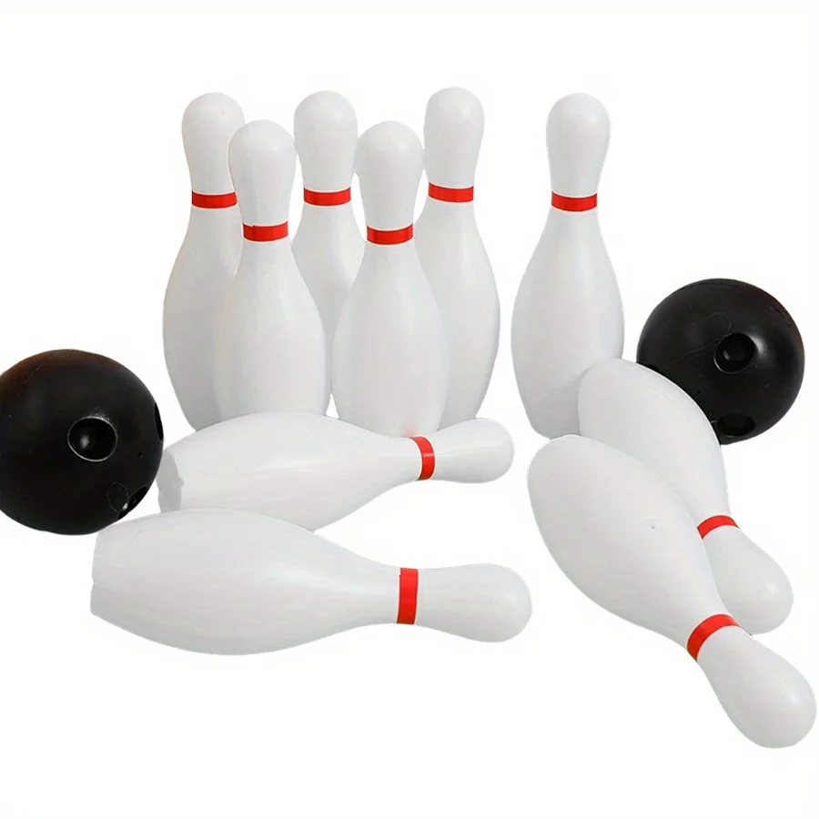 bowling pins on strings