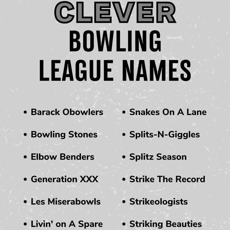 catchy funny bowling team names