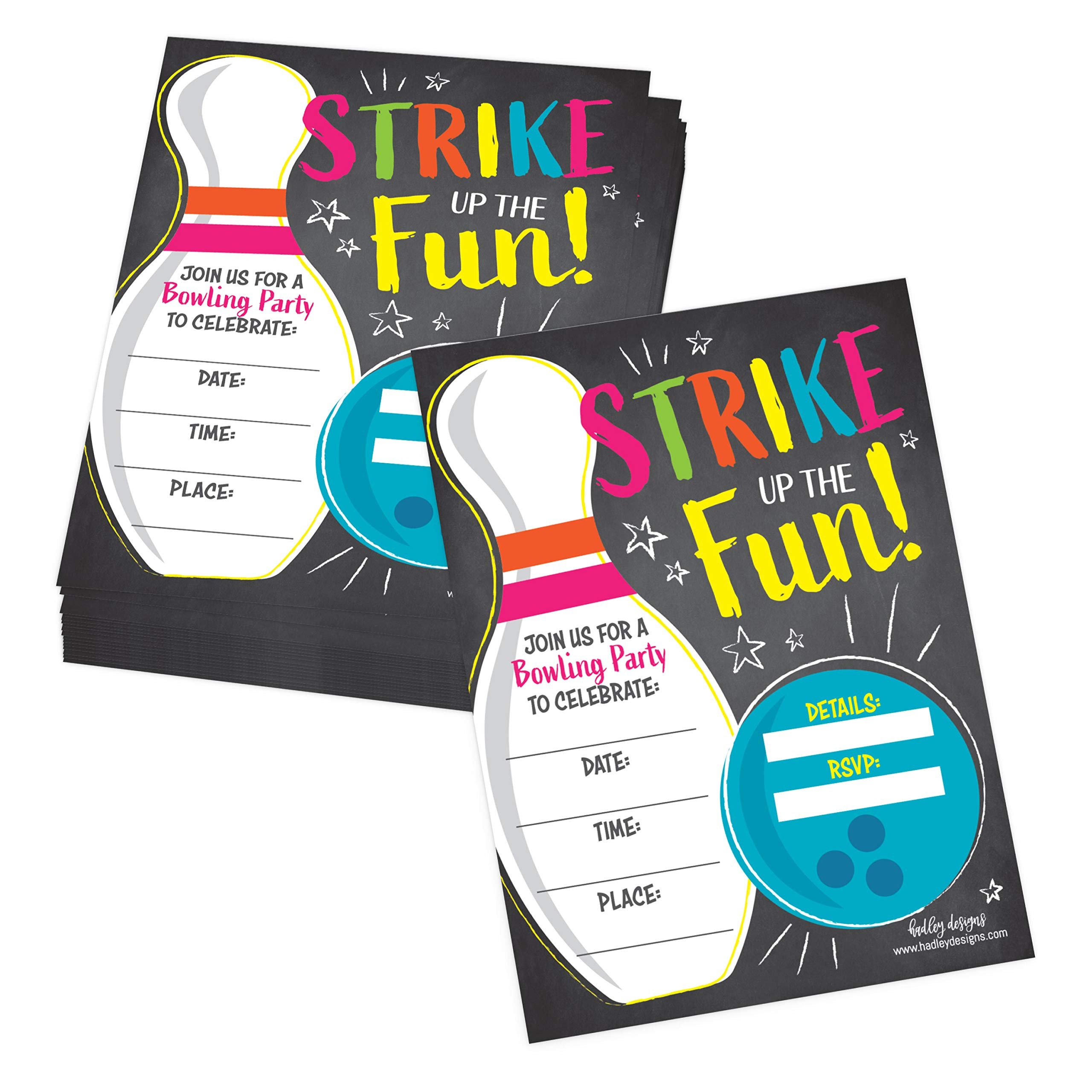 bowling birthday invitations