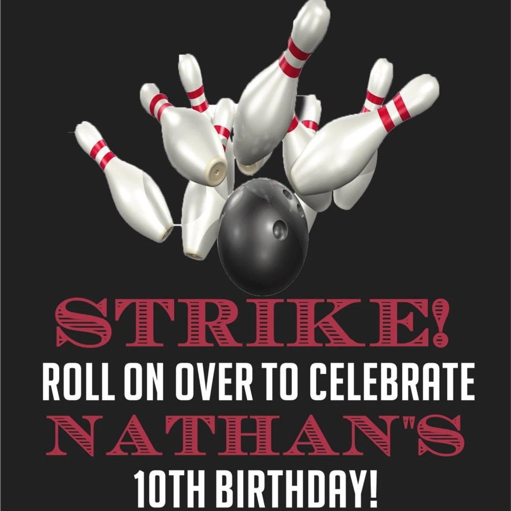 bowling birthday invitations